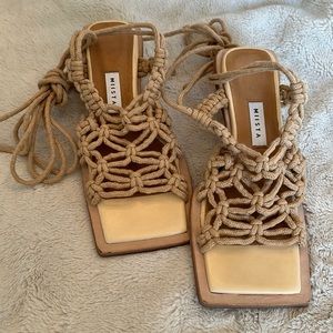 Miista rope sandal, size 38 beige
